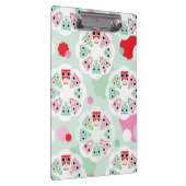 PastellBlumeneulen-Hintergrundmuster Klemmbrett (Rechts)