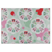 PastellBlumeneulen-Hintergrundmuster Schneidebrett (Vorderseite)