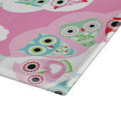 PastellBlumeneulen-Hintergrundmuster Schneidebrett (Ecke)