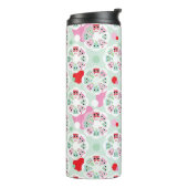 PastellBlumeneulen-Hintergrundmuster Thermosbecher (Nach links gedreht)