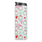 PastellBlumeneulen-Hintergrundmuster Thermosbecher (Nach rechts gedreht)