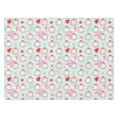 PastellBlumeneulen-Hintergrundmuster Tischdecke (Vorderseite (Horizontal))