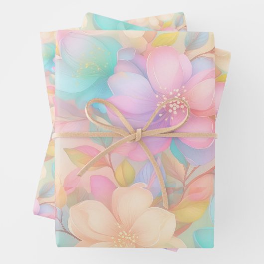 Pastellblumenmuster Geschenkpapier Set (Beispiel)