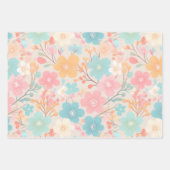 Pastellblumenmuster Geschenkpapier Set (Vorderseite)