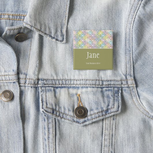 PastellblumennamensAbzeichen-Knopf Button (Beispiel)