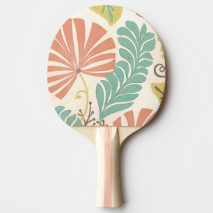 Pastellblumenreben und Blätter auf Tischtennis Schläger
