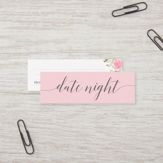 Pastellblush Brautparty Date Night Jar Cards Mini Visitenkarte (Vorderseite/Rückseite Beispiel)