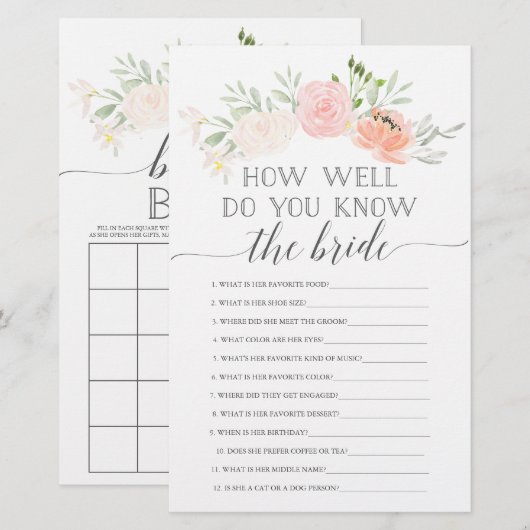 Pastellblush Doppelseitiges Brautparty (Vorne/Hinten)