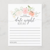 Pastellblush Doppelseitiges Brautparty Datum Nacht Flyer (Vorne)