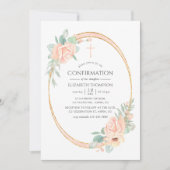 Pastellblush Geometrische Bestätigung der Blütenge Einladung (Vorderseite)