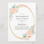 Pastellblüte geometrische Hochzeit Programm (Vorderseite)