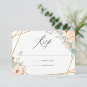 Pastellblüte geometrische Hochzeit RSVP Karte (Stehend Vorderseite)