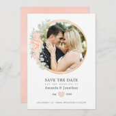 Pastellblüte geometrische Hochzeit Save The Date (Vorne/Hinten)