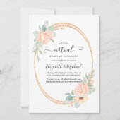 Pastellblüte Geometrische virtuelle Hochzeit Einladung (Vorderseite)