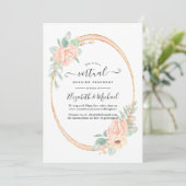 Pastellblüte Geometrische virtuelle Hochzeit Einladung (Stehend Vorderseite)