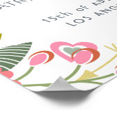 Pastellblüten im Frühling Begrüßungszeichen Poster (Ecke)