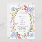 Pastellblütenhochzeit Einladung (Vorderseite)