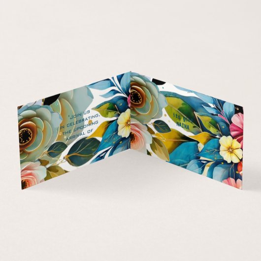 Pastellblütenmädchen Babydusche (Innenseite)