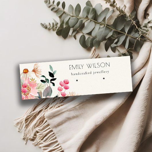 Pastellblütenrosa Blumenstrauß Mini Visitenkarte