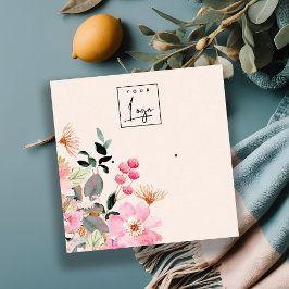 Pastellblütenrosa Blumenstrauß Quadratische Visitenkarte