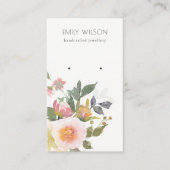Pastellblütenrosa Blumenstrauß Visitenkarte (Vorderseite)