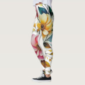 Pastellblütenrosa Gelbkunstvektor Leggings (Links)