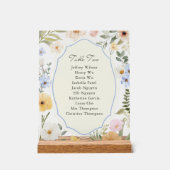 Pastellblütentisch Zwei Sitzkarten Acrylschild (Vorderseite)