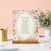 Pastellblütentisch Zwei Sitzkarten Acrylschild (Hochzeit)