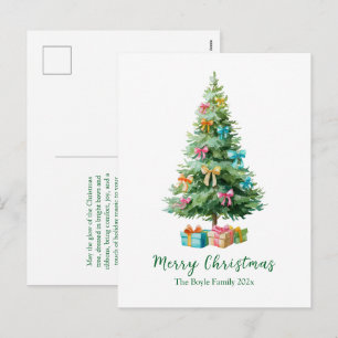 Pastellbögen Bänder Weihnachtsbaum Postkarte