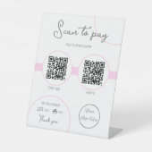 Pastellbraun 2 QR-Codes Weibliche Prüfung zu zahle Sockelschild (Vorderseite)
