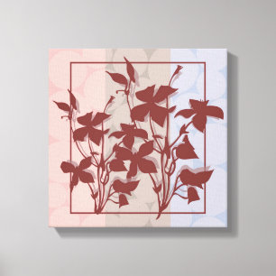 PastellBurgendy Blatt-Leinwand-Wand-Kunst Leinwanddruck