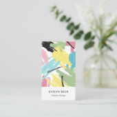 Pastellbürste streicht abstraktes Muster Visitenkarte (Stehend Vorderseite)