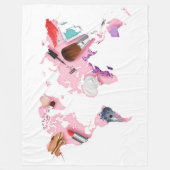 PastellComestics Weltkarte Fleecedecke (Vorderseite)