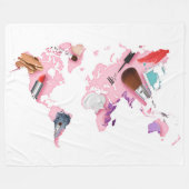 PastellComestics Weltkarte Fleecedecke (Vorderseite (Horizontal))