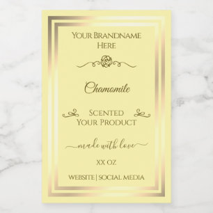 Pastellcreme-Produkt-Etikett Gold Rahmen Vintage R Lebensmitteletikett