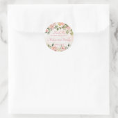 Pastellcreme Rosa Rosen personalisiert Runder Aufkleber (Tasche)