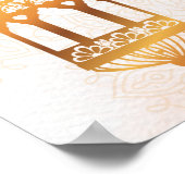 Pastellcreme Rosensträucher arabische Laternen wil Poster (Ecke)