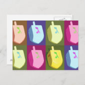 PastellDreidel Chanukka Postkarten (Vorne/Hinten)
