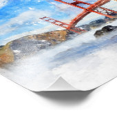Pastelle der Golden Gate Bridge in San Francisco Fotodruck (Ecke)