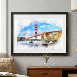 Pastelle der Golden Gate Bridge in San Francisco Fotodruck