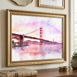 Pastelle der Golden Gate Bridge in San Francisco Fotodruck