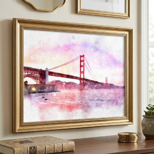 Pastelle der Golden Gate Bridge in San Francisco Fotodruck