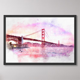 Pastelle der Golden Gate Bridge in San Francisco Fotodruck