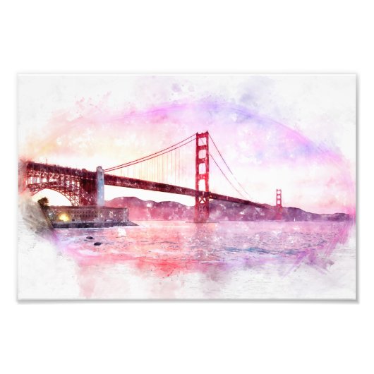 Pastelle der Golden Gate Bridge in San Francisco Fotodruck (Vorne)