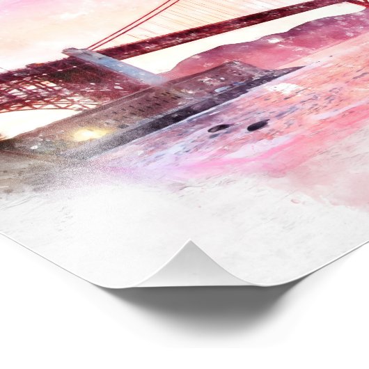 Pastelle der Golden Gate Bridge in San Francisco Fotodruck (Ecke)