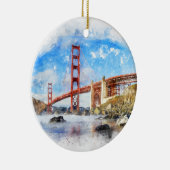 Pastelle der Golden Gate Bridge in San Francisco Keramik Ornament (Rechts)
