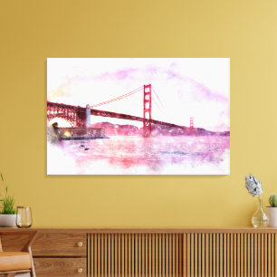 Pastelle der Golden Gate Bridge in San Francisco Leinwanddruck