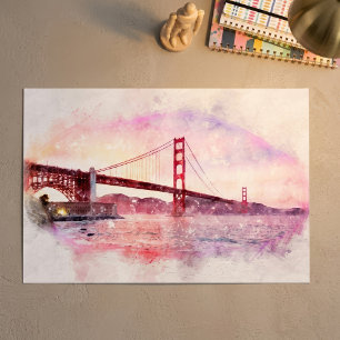 Pastelle der Golden Gate Bridge in San Francisco Poster