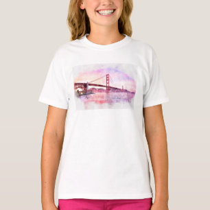 Pastelle der Golden Gate Bridge in San Francisco T-Shirt