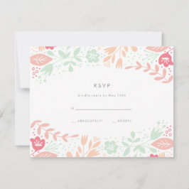 Pastelle floral Grace Wedding RSVP Card